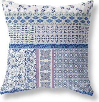 Amrita Sen Designs Amrita Sen Flower Castle Patchwork Indoor Outdoor Pillow Zip