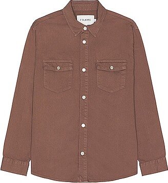 Fashion Denim Shirt in Taupe