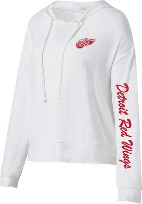 Women's Concepts Sport White Detroit Red Wings Accord Hacci Long Sleeve Hoodie T-shirt