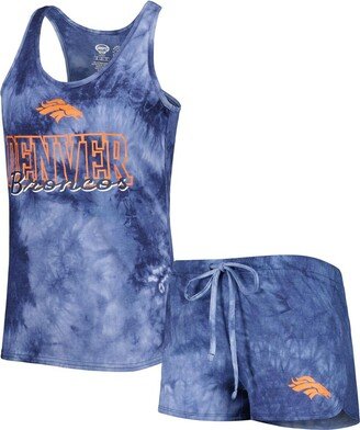 Women's Concepts Sport Navy Denver Broncos Billboard Scoop Neck Racerback Tank Top and Shorts Sleep Set