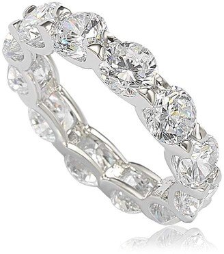 Suzy Levian Sterling Silver Cubic Zirconia Round U-Shape Eternity Band