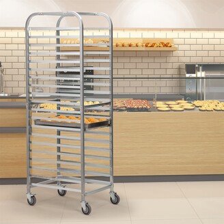 TONWIN Galvanized Iron 20-Tier Mobile Sheet Pan Rack Bakery Rack with Wheels