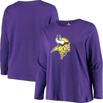 Women's Branded Purple Minnesota Vikings Plus Size Primary Logo Long Sleeve T-shirt