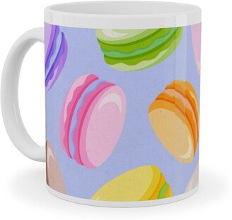 Mugs: Pastel Macarons - Lavender Ceramic Mug, White, 11Oz, Purple