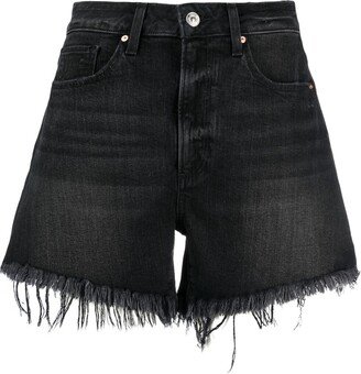 Fringed Denim Shorts