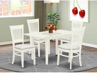 Modern Dining Table Set - Butterfly Leaf Dining Room Table and Kitchen Chairs