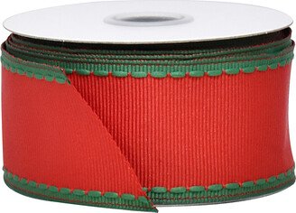 Ribbon Grosgrain Wired Red/Green Edge