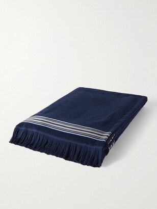 Suitcase Stripe Fringed Cotton-Jacquard Beach Towel