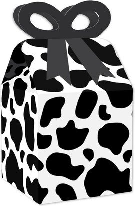 Big Dot Of Happiness Cow Print - Square Favor Gift Boxes - Farm Animal Party Bow Boxes - Set of 12