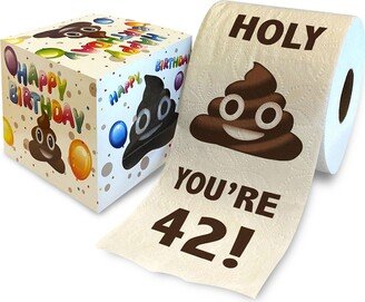 Printed Tp Holy Poop You're 42 Toilet Paper Gag Gift - Happy 42nd Birthday Funny For Best Prank, Bday 500 Sheets