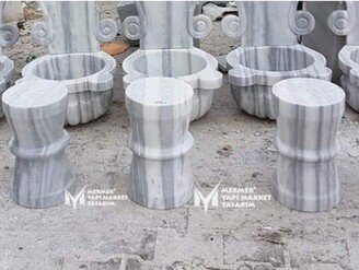 Marmara Marble Seat - Handcrafted, 100% Natural Stone, Turkish Hammam