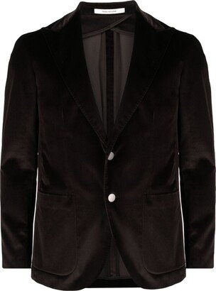 Velvet Single-Breasted Blazer