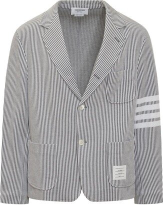 4-Bar Striped Single-Breasted Blazer