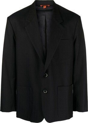 Tonal-Striped Single-Breasted Wool Blazer