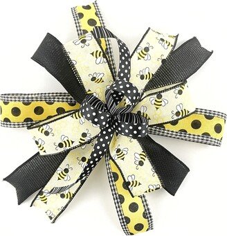 Bee Wreath Embellishment & Accessory, Ready-Made Themed Bow For Lantern Or Signs, Front Door Hanger