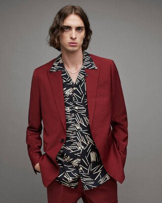 Raides Single Breasted Stretch Blazer - Dulled Red