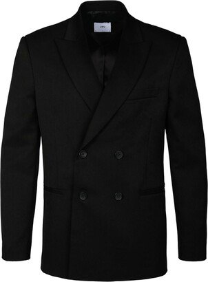 Peak-Lapels Double-Breasted Blazer-AC