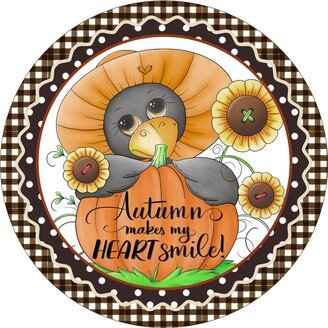 Wreath Sign, Autumn Makes My Heart Smile Attachment, Fall Signs, Signs For Wreaths