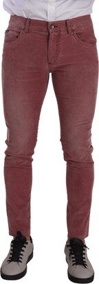 Pink Corduroy Cotton Skinny Men Denim Men's Jeans