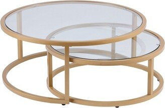 Set of 2 Emma Glam Nesting Cocktail Table Gold - Aiden Lane
