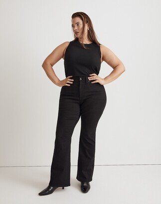 Plus Curvy Skinny Flare Jeans in Black Frost Wash