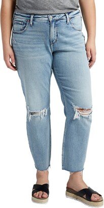 Beau High Waist Raw Hem Girlfriend Jeans