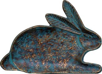 Patina Metal Bunny Decorative Storage Trinket Dish