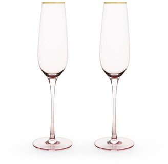 Rose Crystal Champagne Flute Set