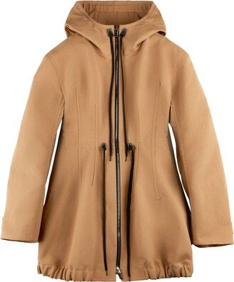 Drawstring Hooded Parka-AA