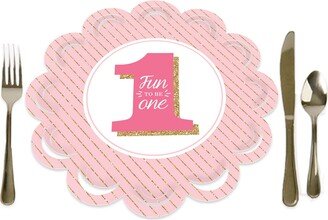 Big Dot Of Happiness 1st Birthday Girl Fun to be One Party Table Chargers Place Setting 12 Ct