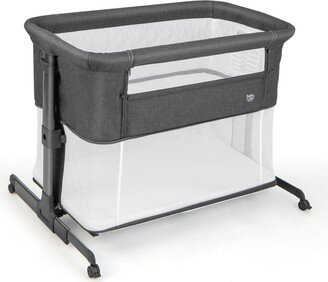 3 in 1 Baby Bassinet & Bedside Sleeper with Mattress Adjustable Portable Playard