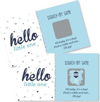 Big Dot of Happiness Hello Little One - Blue and Silver - Boy Baby Shower Game Scratch Off Cards - 22 Count