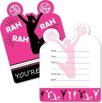 Big Dot of Happiness We've Got Spirit - Cheerleading - Shaped Fill-in Invitations - Birthday Party Invitation Cards with Envelopes - Set of 12