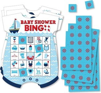 Big Dot of Happiness Ahoy It's a Boy - Picture Bingo Cards and Markers - Nautical Baby Shower Shaped Bingo Game - Set of 18