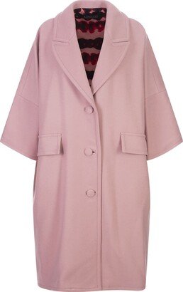 Pink Wool Midi Coat