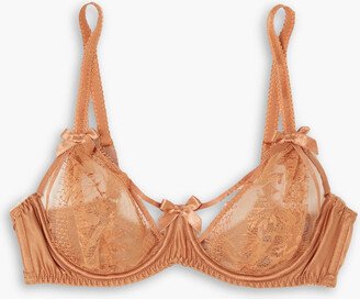 Tanya cutout Leavers lace and stretch-satin underwired bra