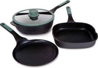 Forest 4Pc Non-stick Cast Aluminum Specialty Cookware Set with Glass Lid