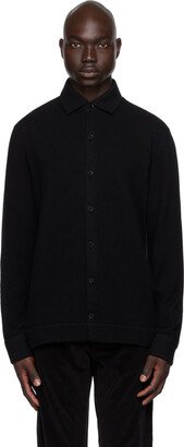 Black Spread Collar Cardigan-AC