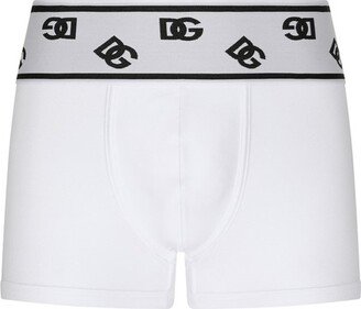 Fine-rib cotton boxers with logo