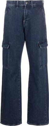 Flap-Pocket Wide-Leg Jeans