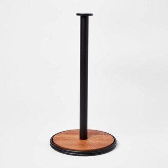 Wood Paper Towel Holder Black