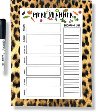 Cheetah Print Meal Planner Inch Dry Erase Magnet With Marker
