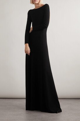 Open-back Wool Maxi Dress - Black