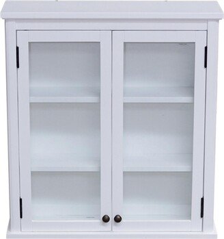 Alaterre Dorset Wall Mounted Bath Storage Cabinet With Glass Cabinet Doors