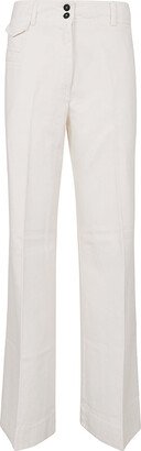 Frosted Cotton Twill High Waist Pants