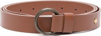 Star-Embellished Leather Belt