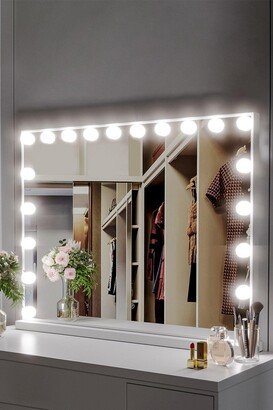 Living and Home Crystal Edge Hollywood Vanity Mirror with LED Lights