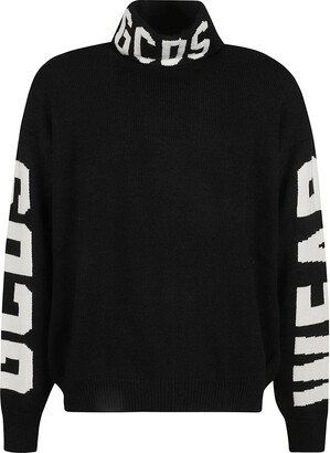 Logo Detail Turtleneck Knit Pullover