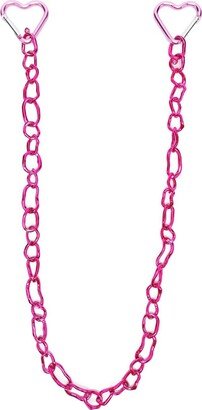 Heart-Clasp Crushed Chain Necklace