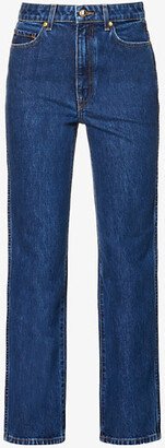 Womens Montgomery Abigail Straight-leg Mid-rise Denim Jeans